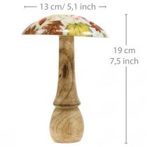 tételeket Fa gomba deco őszi levelek fehér, színes őszi dekoráció Ø13cm H19cm
