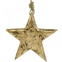 tételeket Akasztható csillag, arany hatású fadísz, Advent 14cm × 14cm