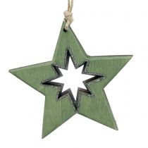 tételeket Fa csillag motívumokkal zöld 11cm 6db