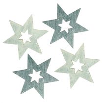 Fa csillagok 4cm szürke csillámmal 72db