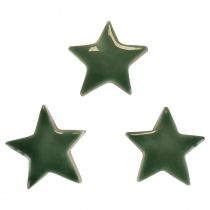 tételeket Fa csillagok Karácsonyi dekoráció szórvány dekor zöld fényes Ø5cm 8db