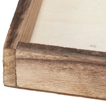 tételeket Fa tálca, rusztikus dizájn, tökéletes otthoni vagy irodai dekorációnak, 15 cm, 4 darab
