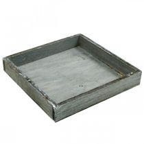 tételeket Tálca fa négyzet szürke, fehérre meszelt dísztálca 19×19cm 2db