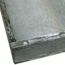 tételeket Tálca, fa négyzet alakú szürke, fehér asztaldísz, shabby chic 24,5×24,5cm 2db