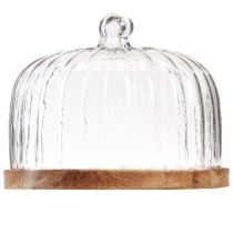 tételeket Fa tányér sajtkupolával díszítő tányér fa Ø29cm H22cm