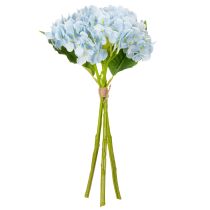 tételeket Műhortenzia virágok, élethű dizájn, nappali dekorációba, 34 cm, 3 darab