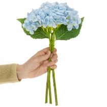tételeket Műhortenzia virágok, élethű dizájn, nappali dekorációba, 34 cm, 3 darab