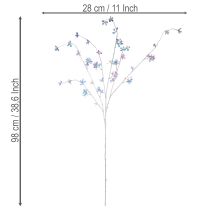 tételeket Mesterséges, finom virágzó ág irizáló virágokkal, 98 cm