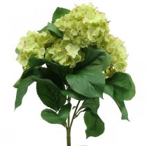 Hortenzia műzöld művirág csokor 5 virág 42cm