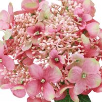 tételeket Hortenzia mesterséges rózsaszín és zöld kerti virág bimbóval 52cm