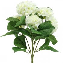 Hortenzia műfehér selyem virágcsokor nyári dekoráció 42cm