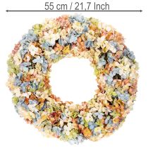 tételeket Műhortenzia koszorú, színes, ajtóra és falra, 55cm