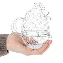 tételeket Csirke alakú drótkosár húsvéti tojásokhoz. Bájos kiegészítője a húsvéti dekorációnak. 14 cm