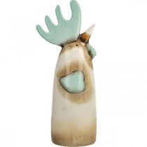 tételeket Kerámia kakas konyhai dekoráció csirke világoskék barna H23cm 2 db