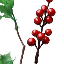 tételeket Ilex Artificial Holly Berry Branch Piros bogyók 75cm