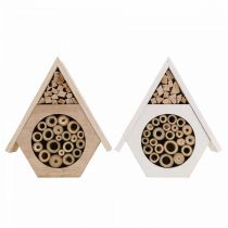 Insect Hotel Honeycomb Bee Hotel Wood White Natural H18,5cm 2db