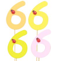 tételeket Jubileumi szám „6” fa dugók színes számdugók 7cm 16 db