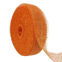 tételeket Juta szalag, világos narancssárga, 5 cm széles, 40 m hosszú
