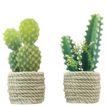 Kaktusz cserépben mesterséges kaktusz válogatott 28cm 2db