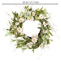 tételeket Műszázad koszorú, természetes megjelenésű és tartós, ajtó- és faldekorációhoz, 55 cm