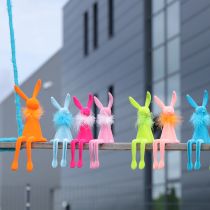 tételeket Húsvéti dekoráció, nyúl alakú polcra helyezhető, ideális bájos tavaszi asztaldíszként, 27 cm, 2 darab