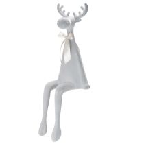 tételeket Dekoratív, pelyhesített jávorszarvas figura masnival, polcon tartható, 80 cm