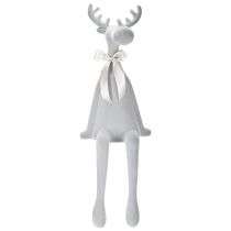 tételeket Dekoratív, pelyhesített jávorszarvas figura masnival, polcon tartható, 80 cm