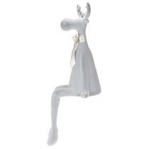 tételeket Dekoratív, pelyhesített jávorszarvas figura masnival, polcon tartható, 80 cm