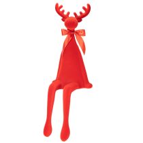 tételeket Dekoratív jávorszarvas figura, pelyhesített, polcon elhelyezhető, masnival, 80 cm