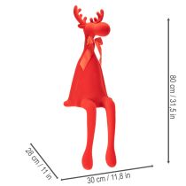 tételeket Dekoratív jávorszarvas figura, pelyhesített polctartó masnival, 80cm