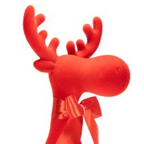 tételeket Dekoratív jávorszarvas figura, pelyhesített polctartó masnival, 80cm