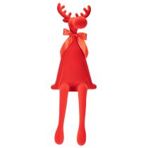 tételeket Dekoratív jávorszarvas figura, pelyhesített polctartó masnival, 80cm
