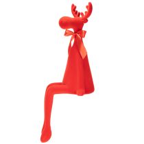 tételeket Dekoratív jávorszarvas figura, pelyhesített polctartó masnival, 80cm