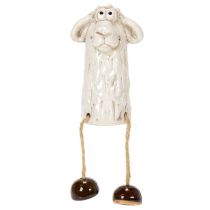 tételeket Kerámia bárányfigura, ülő bárány, húsvéti és egész éves dekorációhoz, 18 cm, 3 darab