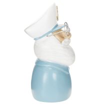 tételeket Kapitány figura, tengerészeti dekoráció szemüveggel és kalappal, 16cm