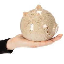 tételeket Kerámia macska díszfigura, kerek kialakítás, nappaliba vagy hálószobába, 13 cm