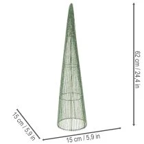 tételeket Fém virágkúpok, zöld, virágdíszekhez, 62 cm, 2 darab