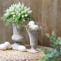 tételeket Antik fém kehely, díszes serleg, vintage váza, Ø11cm, M17.5cm