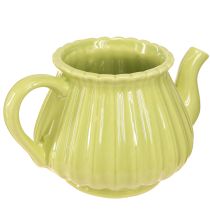 tételeket Kerámia dekoratív teáskanna virágtartó rózsaszín zöld 19,5×13,5×11cm 2 db