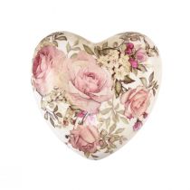 tételeket Kerámia dekoratív szív rózsákkal, cserépedény az asztalhoz 10,5 cm