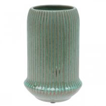 Kerámia váza hornyokkal Kerámia váza világoszöld Ø13cm H20cm