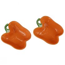 tételeket Kerámia tál dísztál paprika narancs 11,5x10x4cm 2db