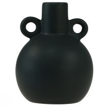 tételeket Kerámia váza mini váza fekete fogantyú kerámia Ø8,5cm H12cm