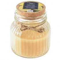Gyertya Citronella illatos gyertyaüveg fedő méz H11,5cm