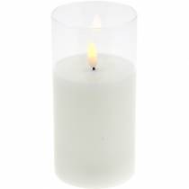 tételeket LED gyertya üvegből valódi viasz fehér Ø7,5cm H10cm