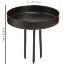 tételeket Mécsestartó adventi koszorú fém matt fekete Ø8cm 4 db
