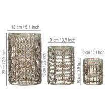 tételeket Fém gyertyatartók, mécsestartók Ø8/10/13cm, 3 db-os készlet