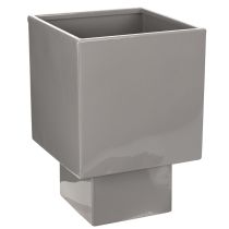 tételeket Szürke kocka alakú virágcserép talppal, modern dekorációhoz, 22 cm