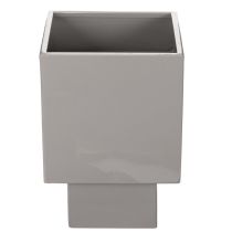 tételeket Szürke kocka alakú virágcserép talppal, modern dekorációhoz, 22 cm