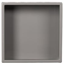 tételeket Szürke kocka alakú virágcserép talppal, modern dekorációhoz, 22 cm